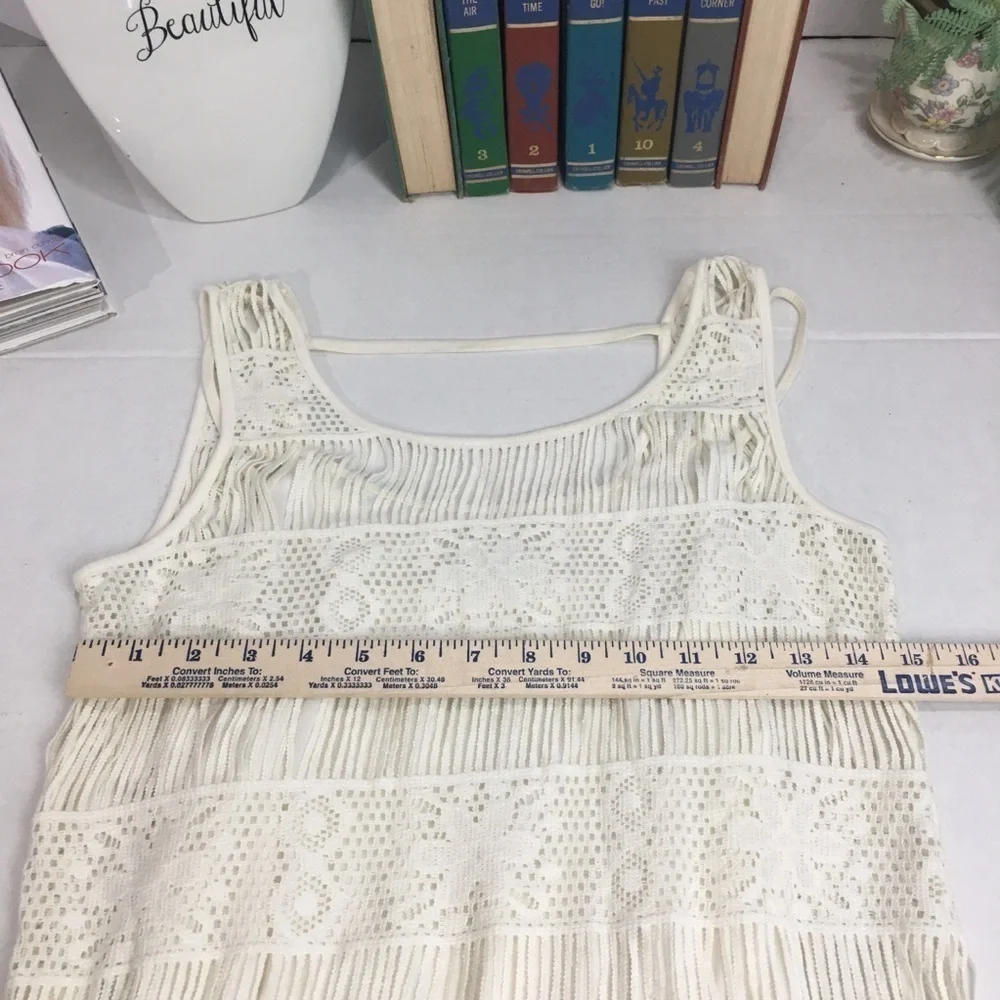 Crochet Fringe Mini Dress NWT | Boho Coastal Swim Coverup · American Eagle - Picture 10 of 12